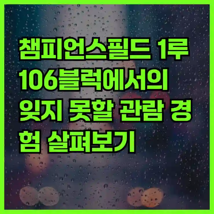 챔피언스필드 1루 106블럭에서의 잊지 못할 관람 경험 살펴보기
