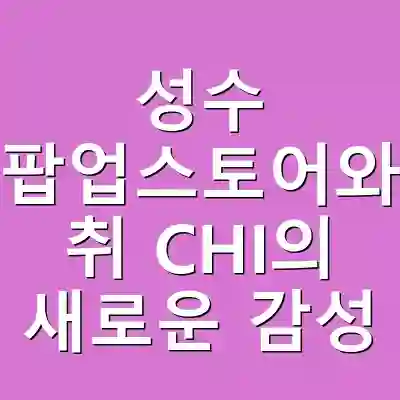 성수 팝업스토어와 취 CHI의 새로운 감성