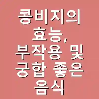 콩비지의 효능, 부작용 및 궁합 좋은 음식
