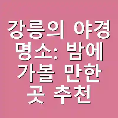 강릉의 야경 명소: 밤에 가볼 만한 곳 추천