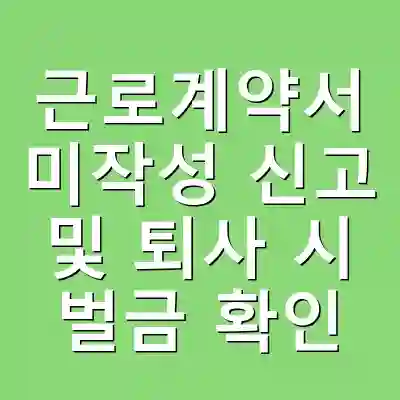 근로계약서 미작성 신고 및 퇴사 시 벌금 확인