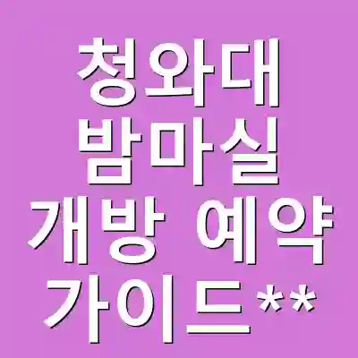 청와대 밤마실 개방 예약 가이드**