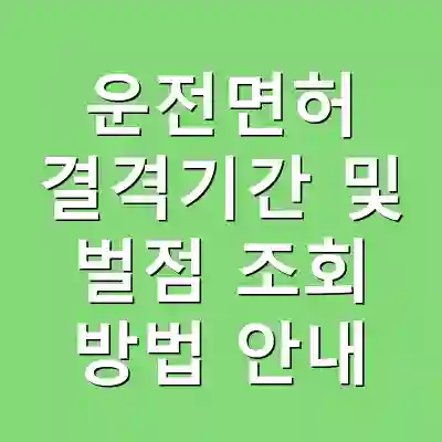 운전면허 결격기간 및 벌점 조회 방법 안내